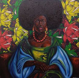Peinture, Ewa Ola (Beauty of Nobility - 21st Century, Figurative, Mixed Media, Africa Women, Bakare Abubakri-sideeq Babatunde