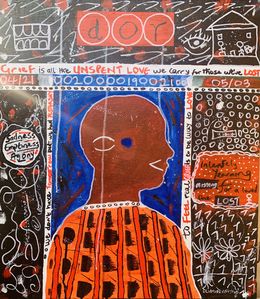 Gemälde, Dor (Grief) - 21st Century, Contemporary, Abstract, Pop Culture, Pain, Healing, Olumide Ajayi