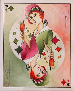 Painting, Dame de carreau, Véronique Clanet