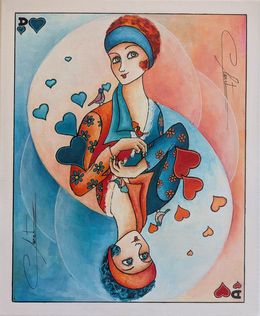 Painting, Dame de coeur, Véronique Clanet