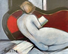 Painting, La liseuse, Camille Hilaire