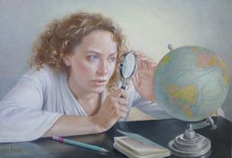 Peinture, La Géographe, Francine Van Hove