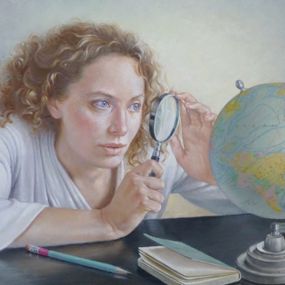 Gemälde, La Géographe, Francine Van Hove