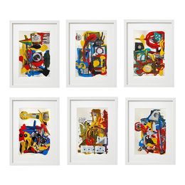 Peinture, Abstraction Physics #2 - Lot de 6, Diane Grant