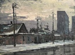 Painting, Snowy street, Volodymyr Pashchenko