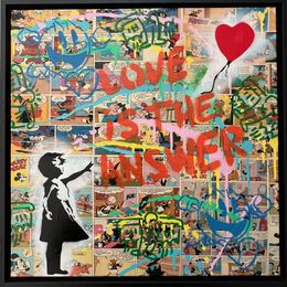 Painting, Girl with the Balloon x StreetArt x Love is the Answer, Koen Betjes