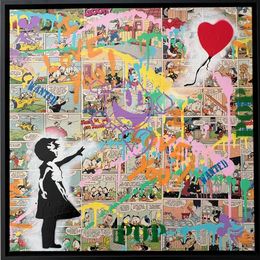 Painting, Girl with the Balloon x StreetArt x Love You, Koen Betjes