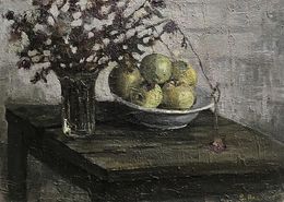 Peinture, Still life with flowers and apples, Volodymyr Pashchenko