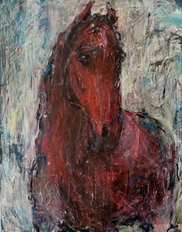 Peinture, Red horse, Liubou Sas