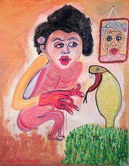 Painting, Boy and cobra, Serge Lis Eliseev