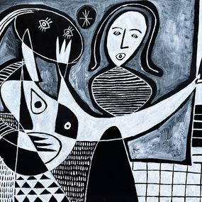 Painting, Composición en blanco y negro, Enrique Pichardo