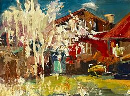 Peinture, Houses with Red Roofs, Vahe Bagumyan