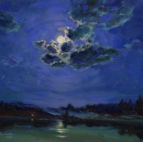 Gemälde, Moon over the lake, Alisa Onipchenko-Cherniakovska