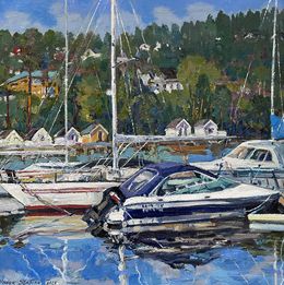 Gemälde, Boats in the Paddehavet, Nadezda Stupina