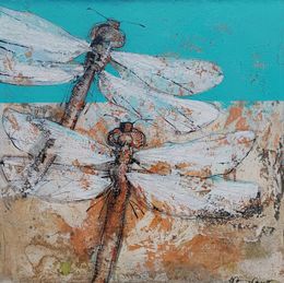 Peinture, Deux libellules, Hervé Maury