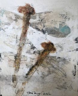 Peinture, Libellules aux ailes bleues, Hervé Maury