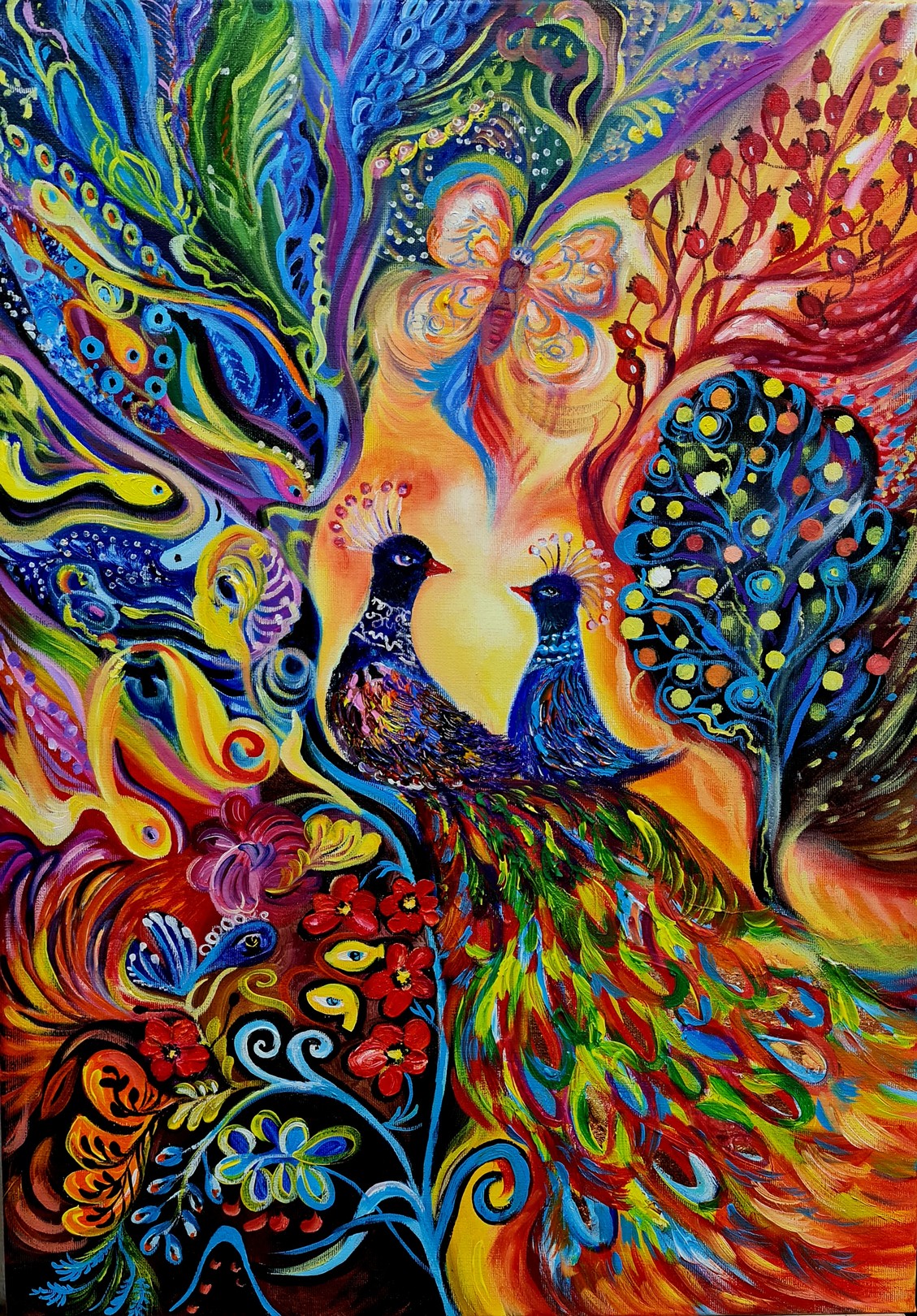Lilya Volskaya, Birds. Happy together, landscape of the Volskay Lilya Lilya Volskaya, Birds. Happy together, landscape of the Volskay Lilya