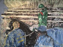Gemälde, Winner's arena Soumillon Dalakhani Sa Aga Khan arc triomphe horse racing hermes auteuil hippodrome vainqueur, Kalh Art Kalley