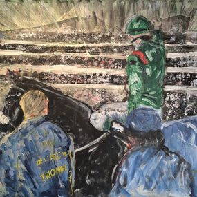 Peinture, Winner's arena Soumillon Dalakhani Sa Aga Khan arc triomphe horse racing hermes auteuil hippodrome vainqueur, Kalh Art Kalley