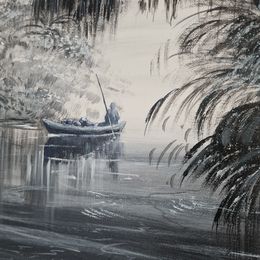 Painting, La barque, Sabino Puma