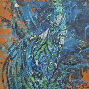 Painting, Tailshot orange polo Ralph Lauren Horse Hermès gentlemanfarmer, Kalh Art Kalley