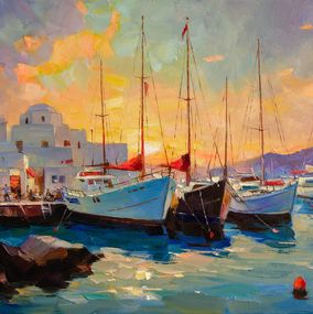 Peinture, Shadows of Paros on the Water, Vasyl Khodakivskyi