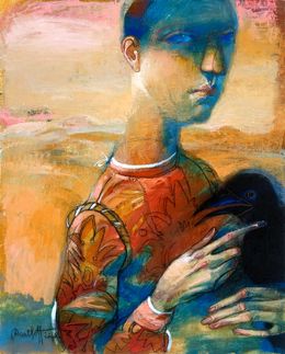 Painting, Giovane con il corvo, Alexander Daniloff