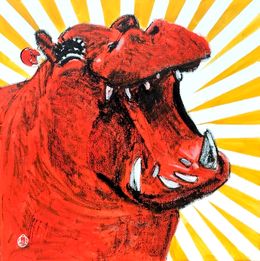 Painting, Dame Hippo qui rit, Aurelie Cholley