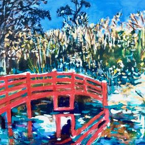 Painting, Le pont du parc Gantner, Aurelie Cholley