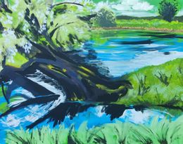 Peinture, Penché sur le Doubs, Eleanor Quellien
