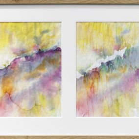 Gemälde, Empreintes, série : Ces gens venus d'ailleurs - Diptyque Abstraction colorée, Kristof