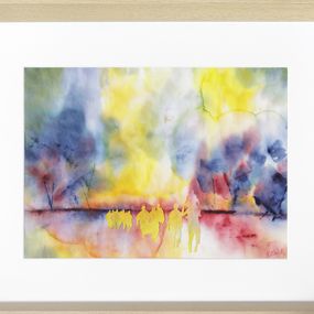 Gemälde, Qu'il fut long le chemin, série : Ces gens venus d'ailleurs - Abstraction colorée, Kristof