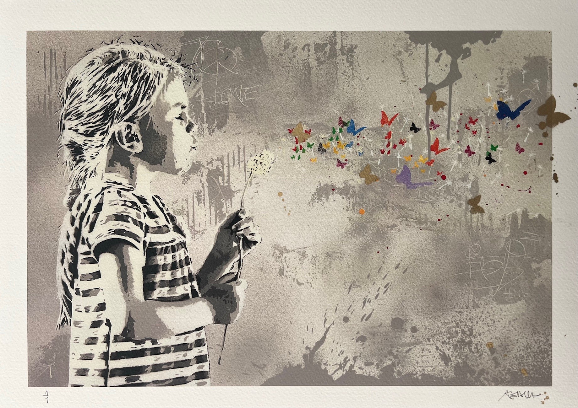 Alessio-B, Blow - Grey incl gold butterflies (1/1) Alessio-B, Blow - Grey incl gold butterflies (1/1)