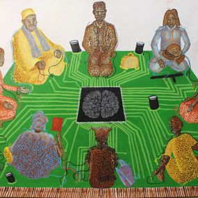Gemälde, Palabre, Babacar Dieye