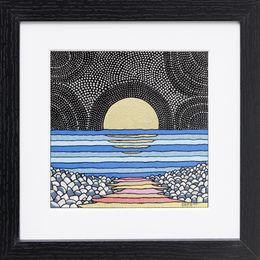 Gemälde, Ce rêve bleu - Série paysage marin graphique, NadhÂme