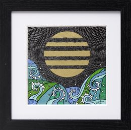 Gemälde, Onde lunaire - Série paysage marin graphique, NadhÂme