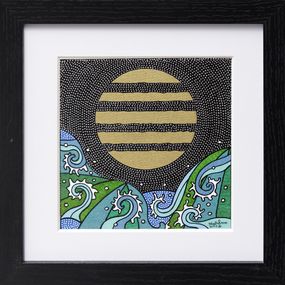 Gemälde, Onde lunaire - Série paysage marin graphique, NadhÂme