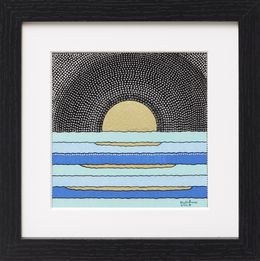 Gemälde, Bleu espoir - Série paysage marin graphique, NadhÂme