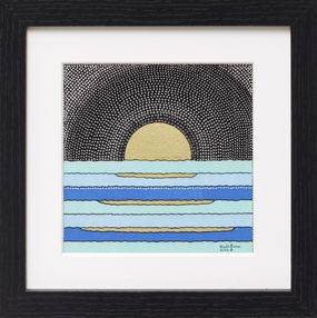 Gemälde, Bleu espoir - Série paysage marin graphique, NadhÂme
