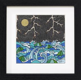 Gemälde, Vagues d'orage - Série paysage marin graphique, NadhÂme