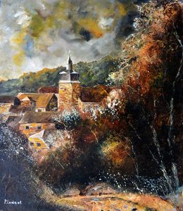 Painting, An old village (Graide), Pol Ledent