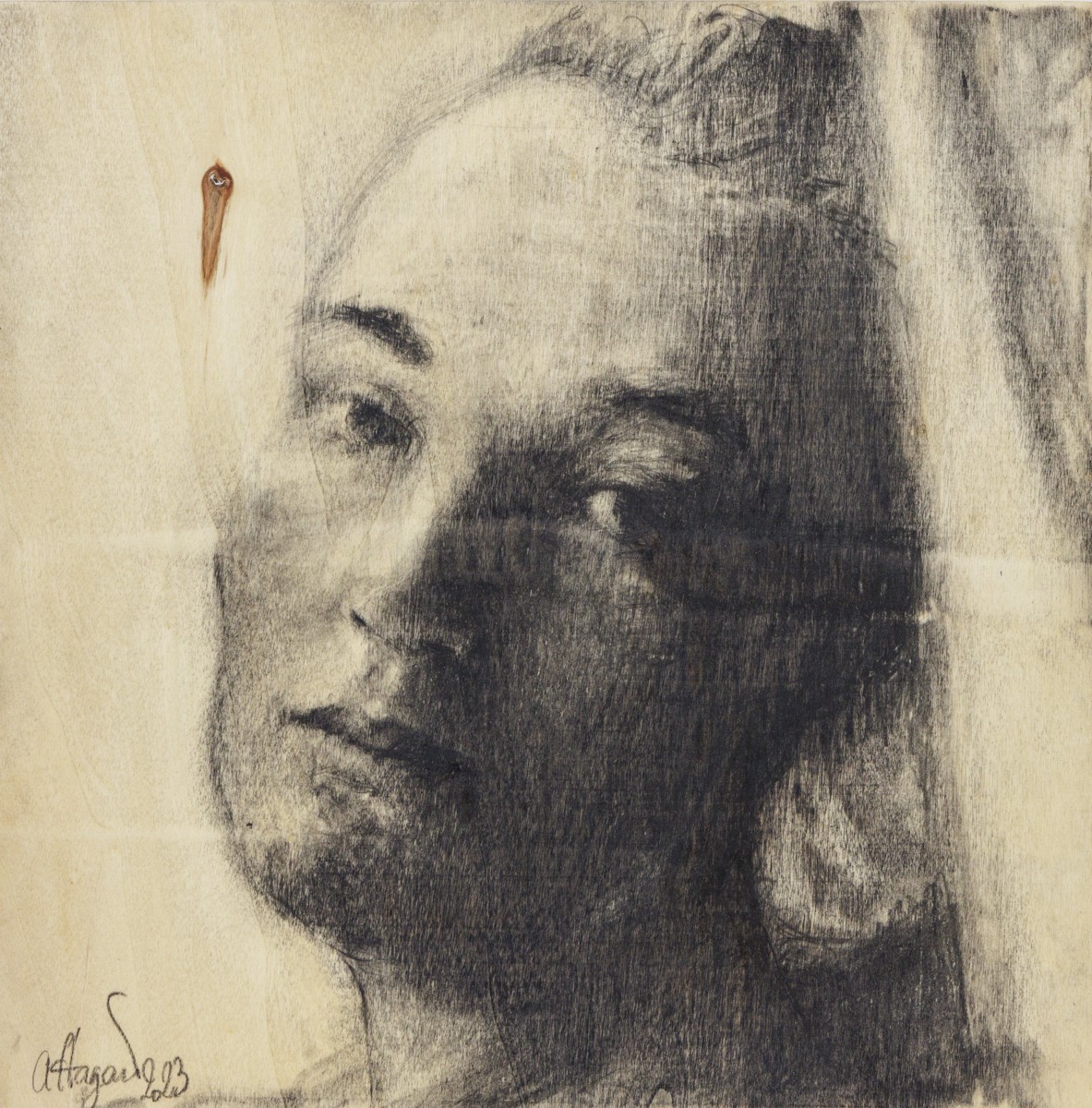 Affagard, #6 Grethe - Série: Woman on wood, portrait de femme Affagard, #6 Grethe - Série: Woman on wood, portrait de femme