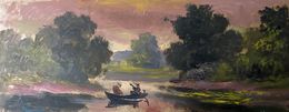 Peinture, Evening on the river, Alexander Litvinov