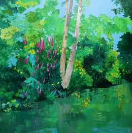 Gemälde, Jardin des songes, reflets d'un silence vert, Agnès Tiollier
