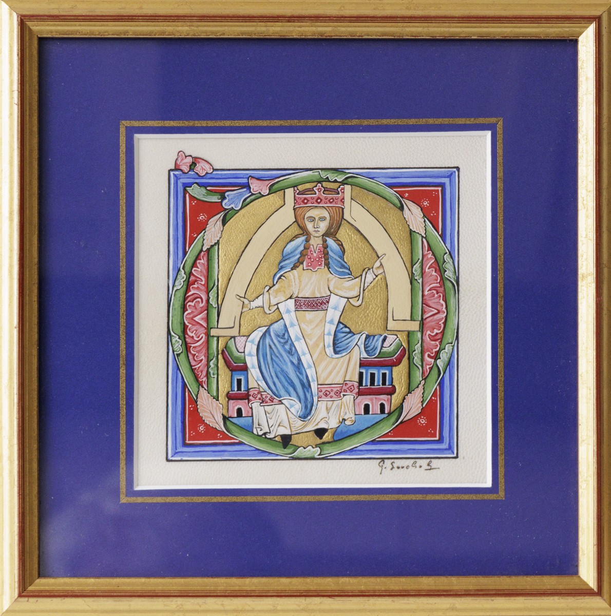 Georges Souchal, Le O de la sagesse - Enluminure médiévale Georges Souchal, Le O de la sagesse - Enluminure médiévale