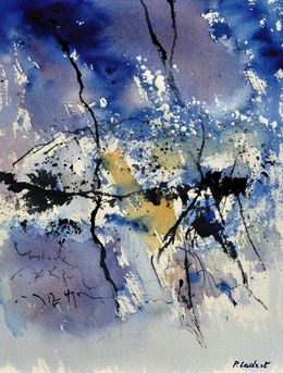 Peinture, A blue eclipse watercolor, Pol Ledent