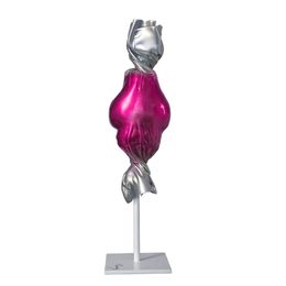 Sculpture, Le Bonbon d'Arson rose candy, papillotes en argent, Arson