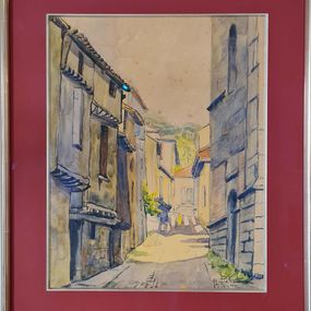 Dessin, Barcelona Street Scene, André Pierard