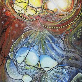 Painting, Variation Alien, Chaud et froid - Abstraction fantastique, Dalent