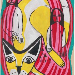 Dessin, Chat jaune, Maï
